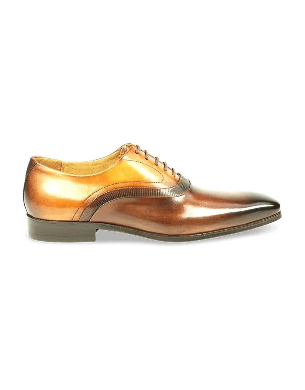 AZOR Mens Semi - Round Veneto Lace Up Shoes Tan UK 7 to UK 12