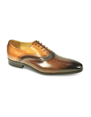 AZOR Mens Semi - Round Veneto Lace Up Shoes Tan UK 7 to UK 12