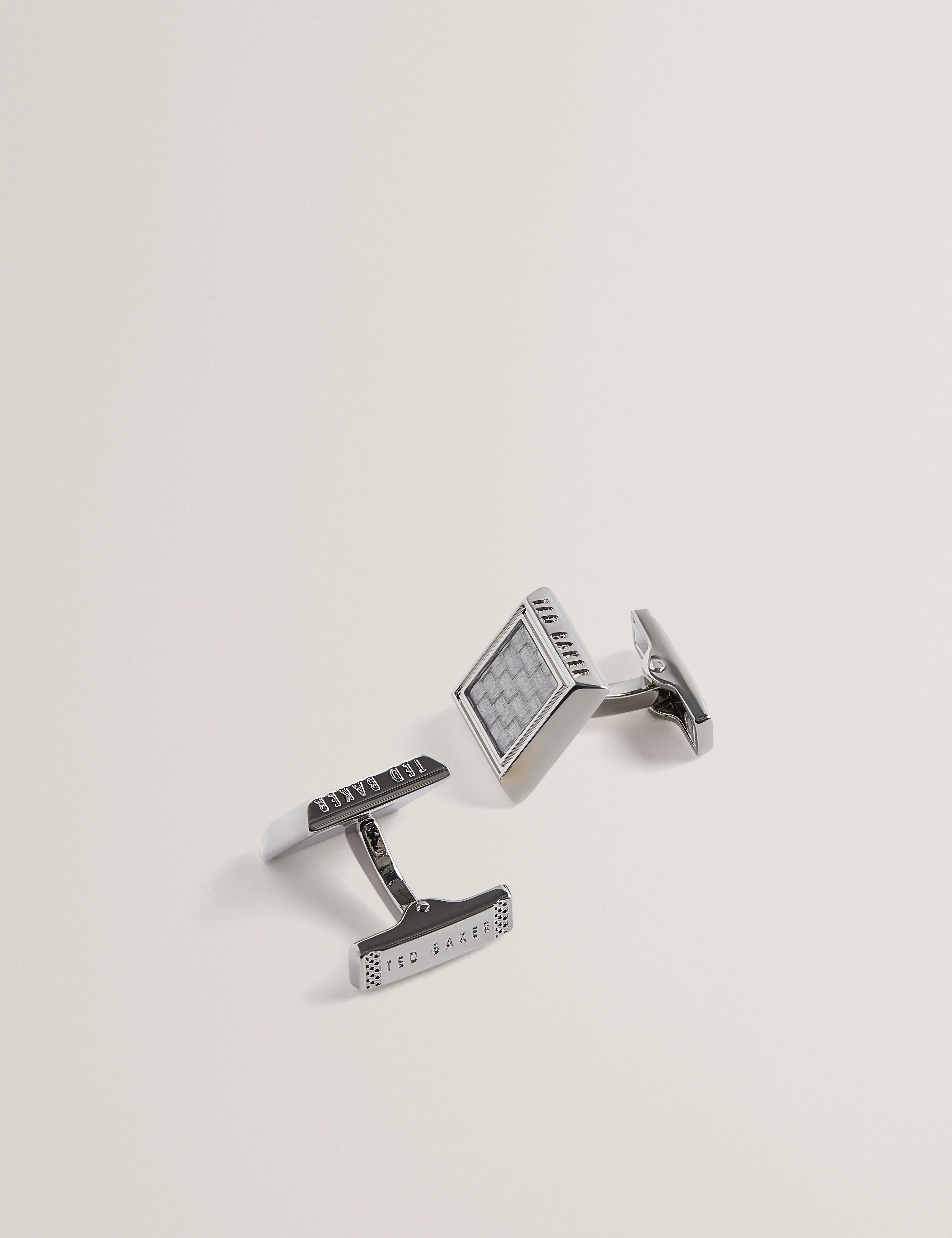 Carder Carbon Cufflinks Silver