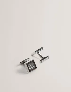 Carder Carbon Cufflinks Silver