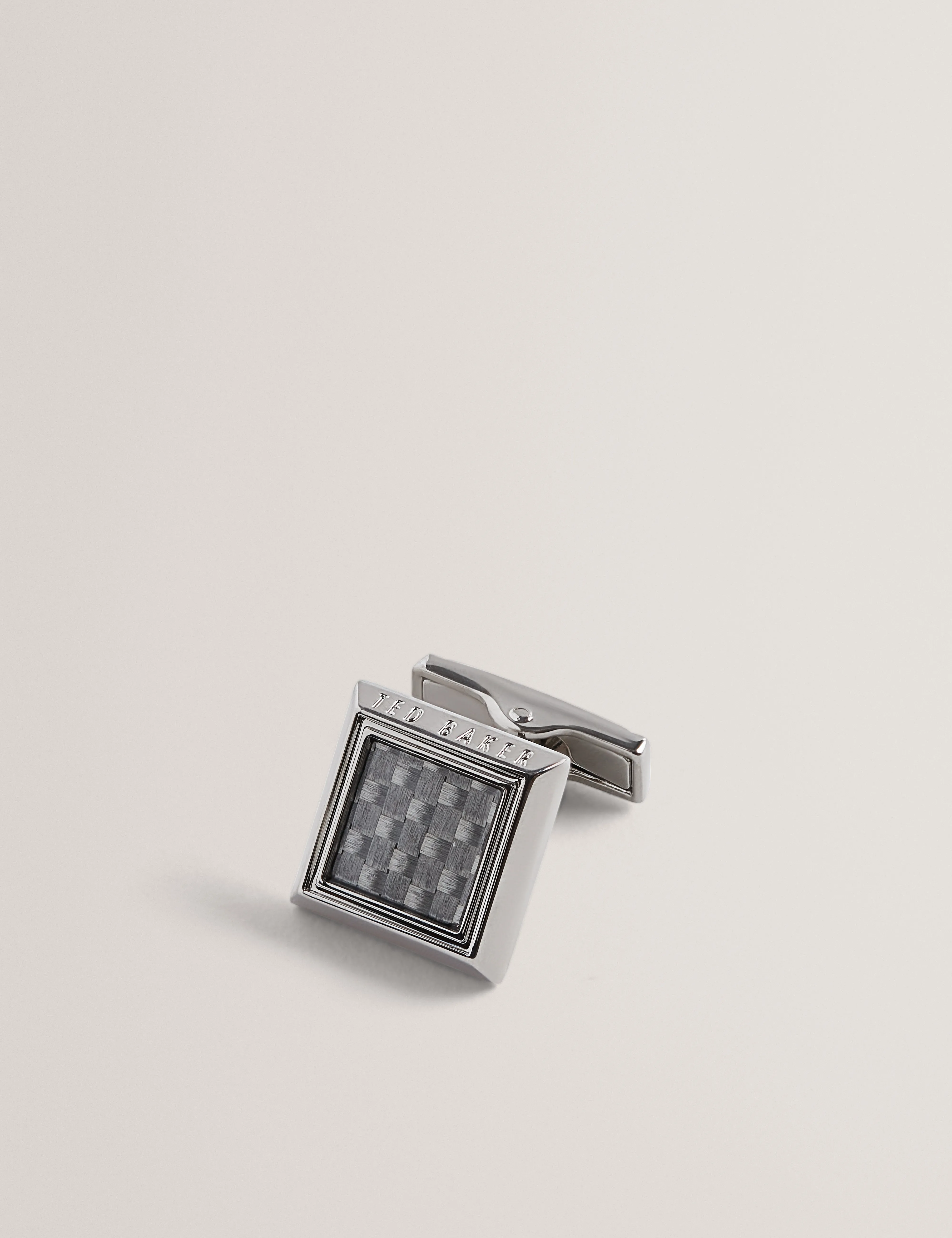 Carder Carbon Cufflinks Silver