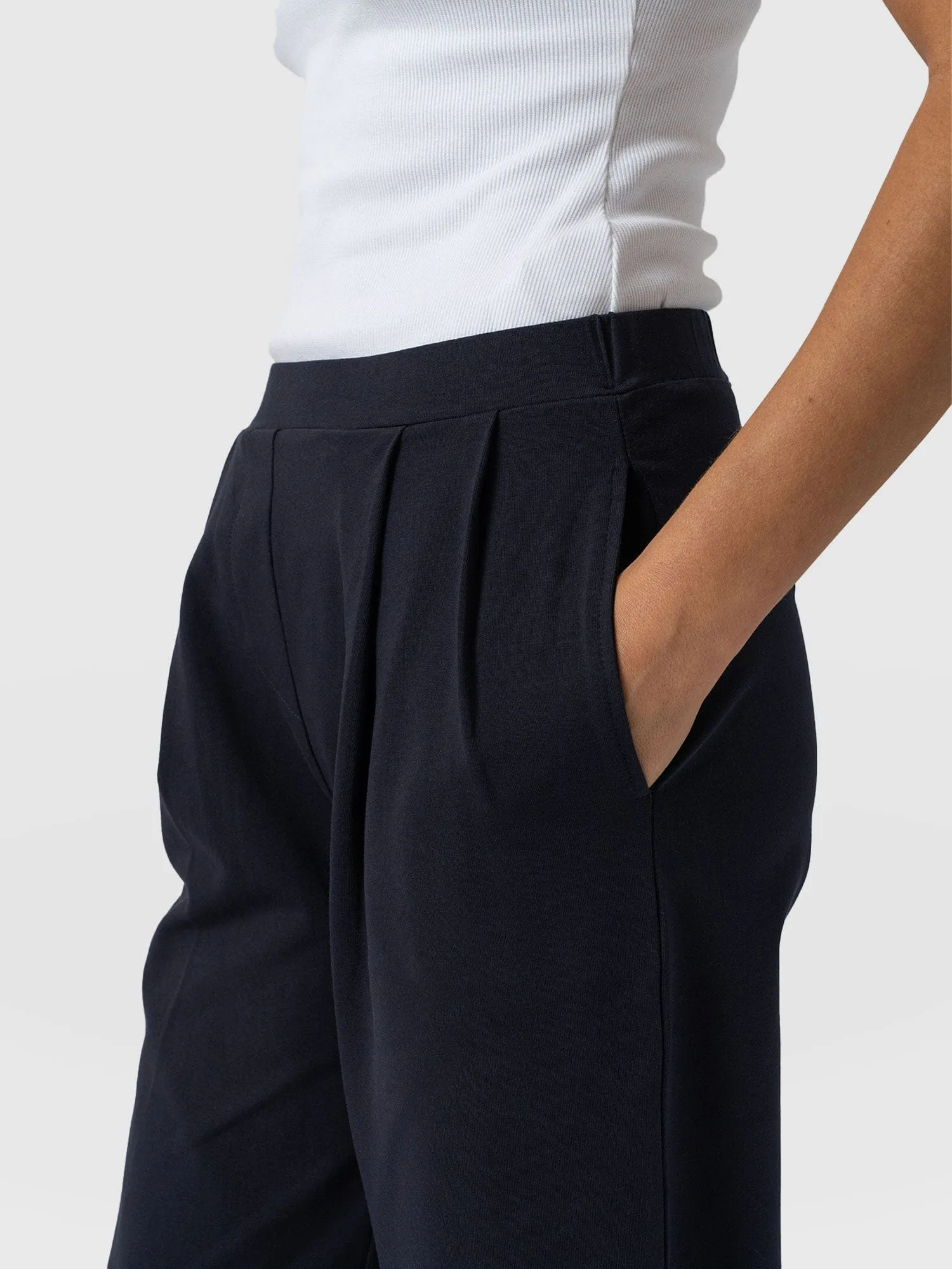 City Culotte - Navy Pleats