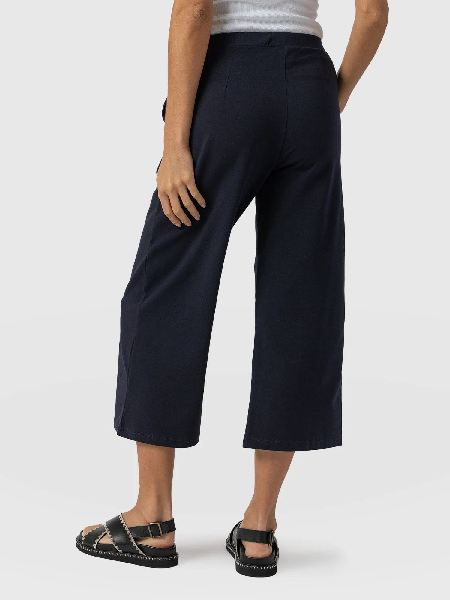 City Culotte - Navy Pleats