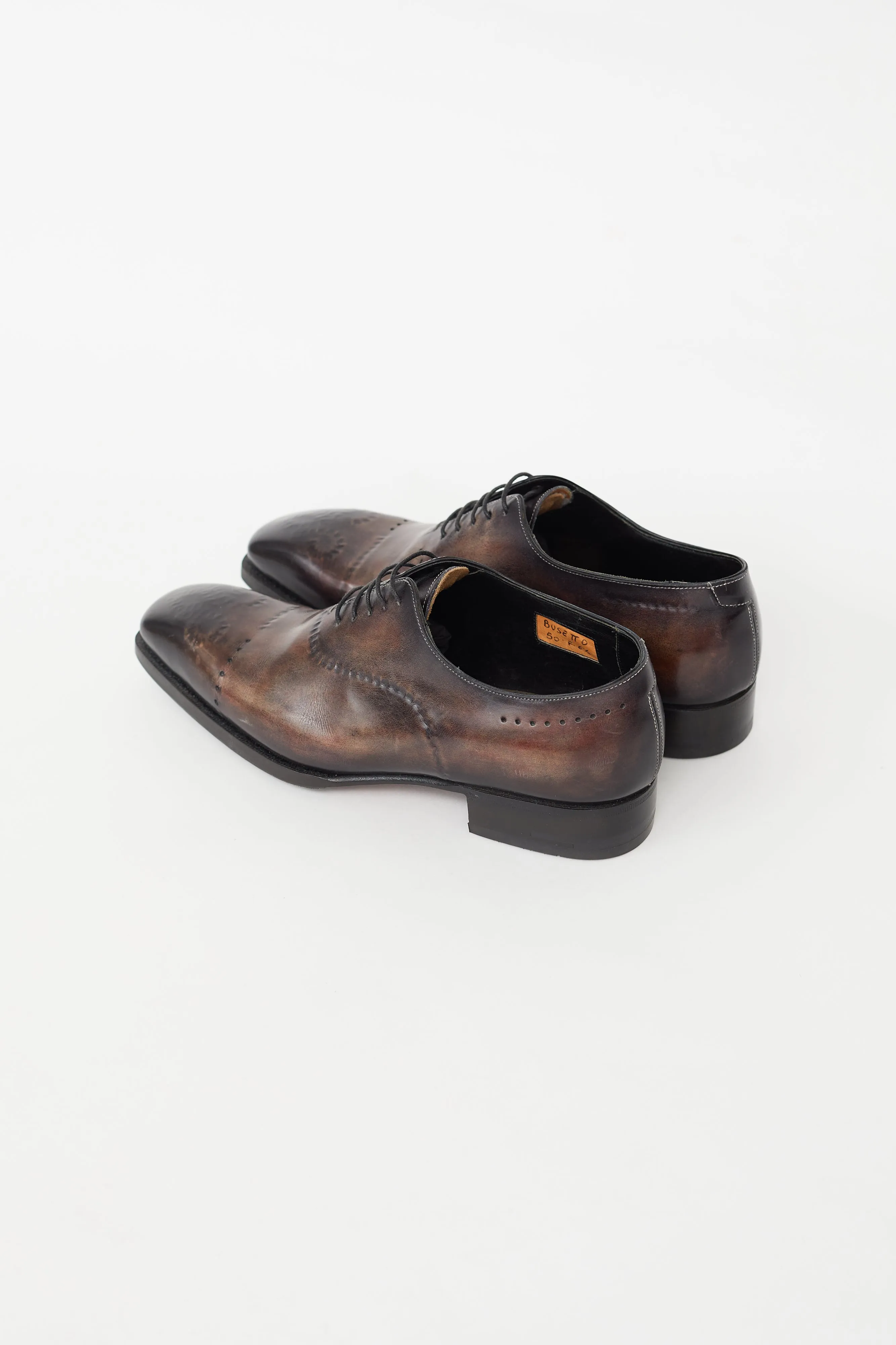 Dark Brown Aged Leather Brogue