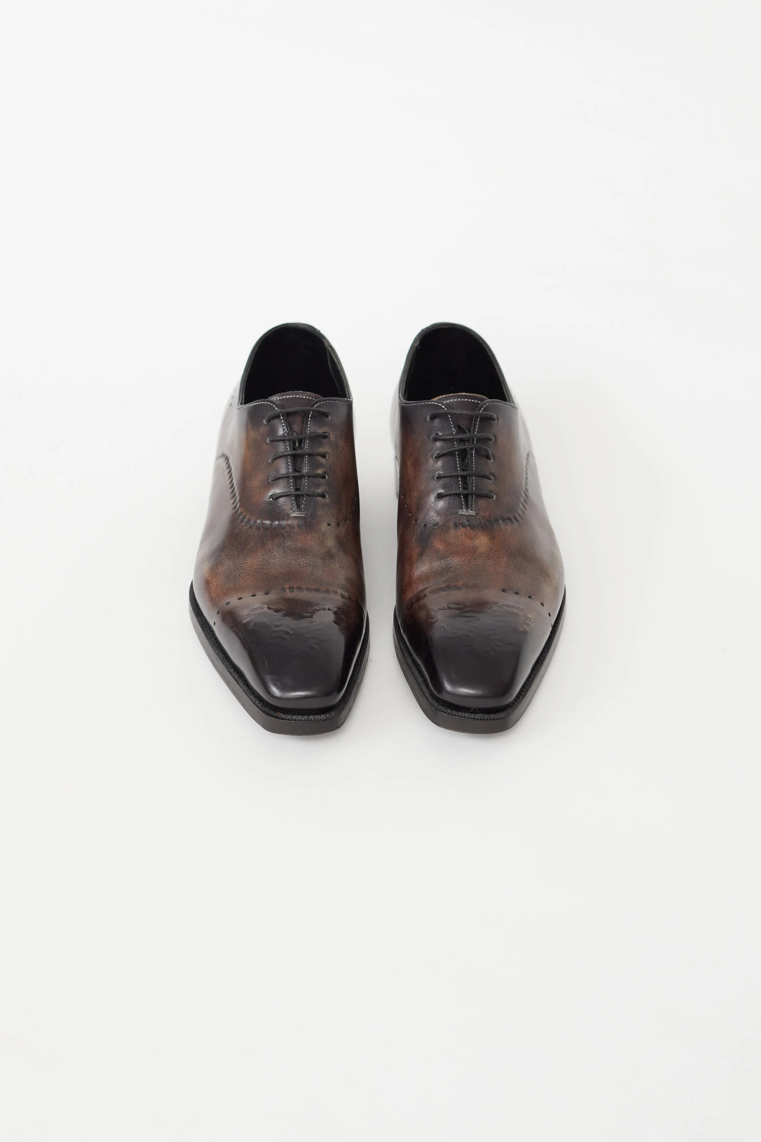 Dark Brown Aged Leather Brogue