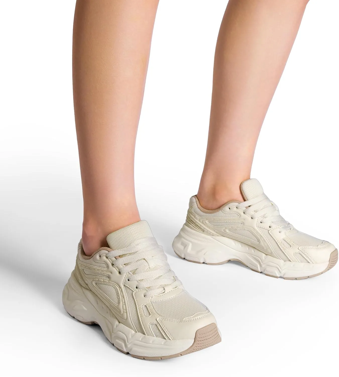 DREAM PAIRS Women's Platform Chunky Liv Fashion Sneakers Walking Lace-Up Comfortable Y2K-Style Sneakers Workout Sport Work Casual Tennis Shoes