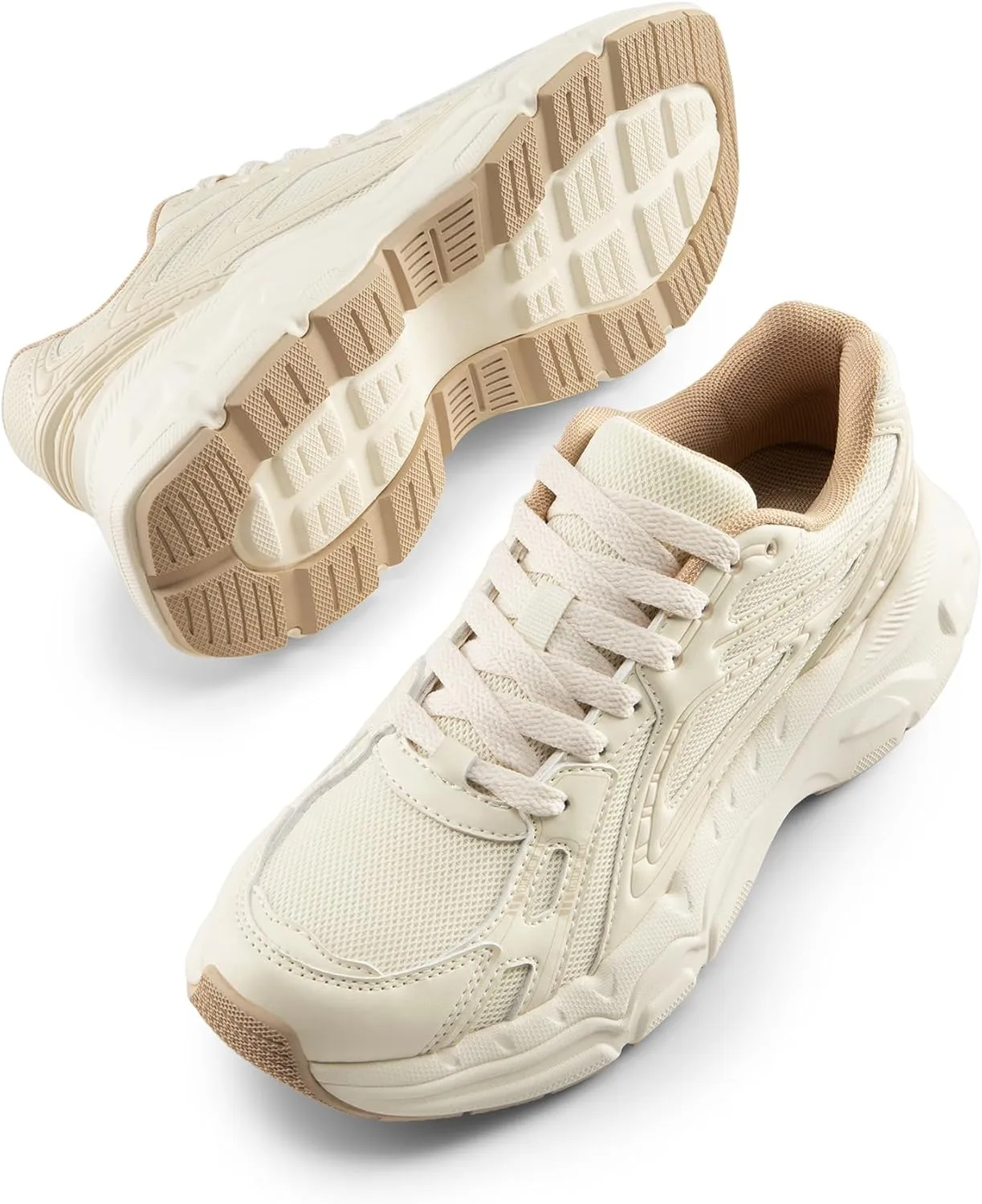 DREAM PAIRS Women's Platform Chunky Liv Fashion Sneakers Walking Lace-Up Comfortable Y2K-Style Sneakers Workout Sport Work Casual Tennis Shoes