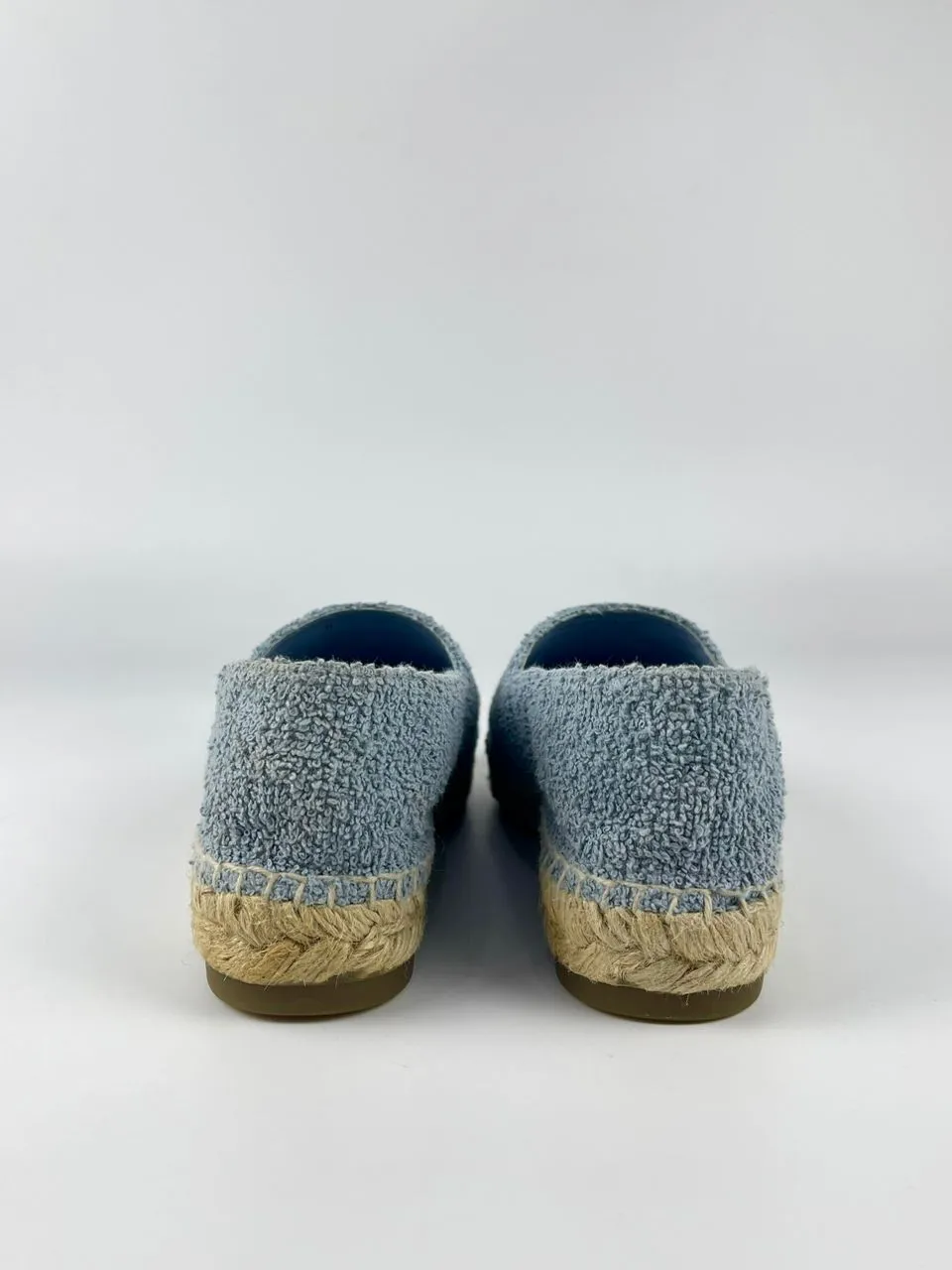 Espadrilles Fabric & Grosgrain Blue, Light Gray & Black Size 36