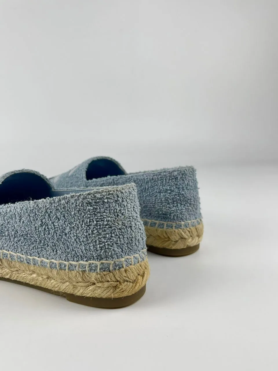 Espadrilles Fabric & Grosgrain Blue, Light Gray & Black Size 36