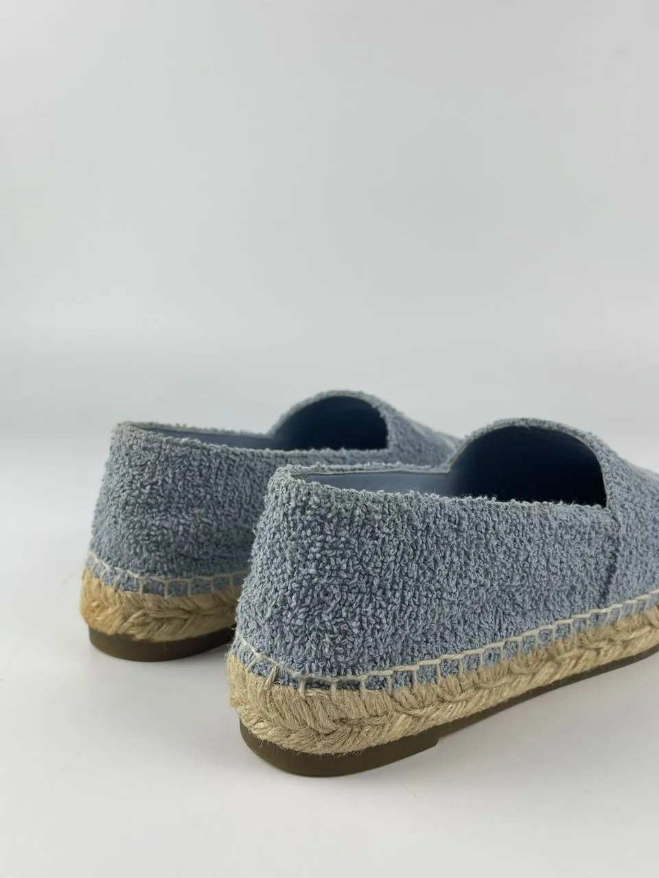 Espadrilles Fabric & Grosgrain Blue, Light Gray & Black Size 36