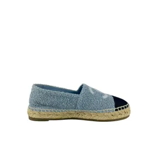 Espadrilles Fabric & Grosgrain Blue, Light Gray & Black Size 36