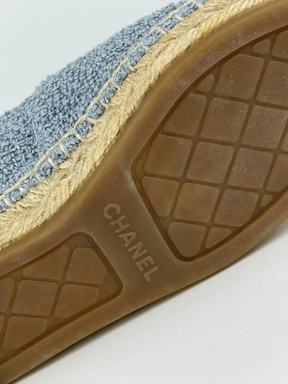 Espadrilles Fabric & Grosgrain Blue, Light Gray & Black Size 36