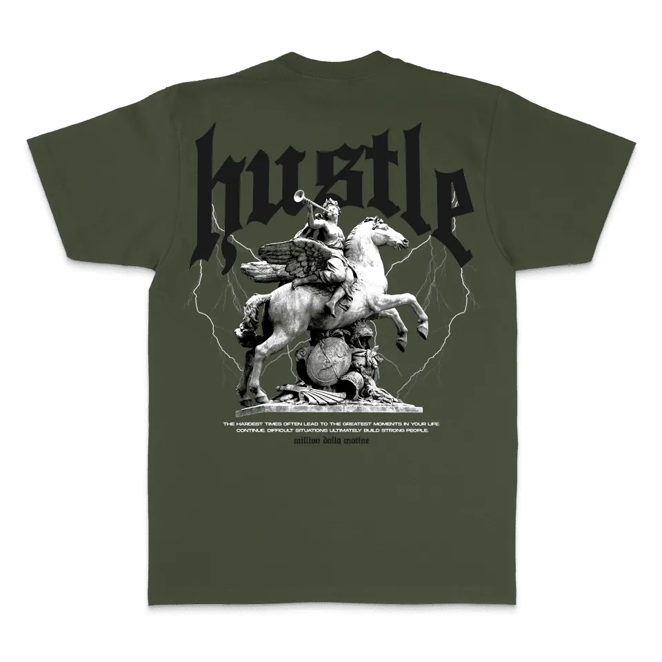 Hustle Builds Strong People - Olive T-Shirt