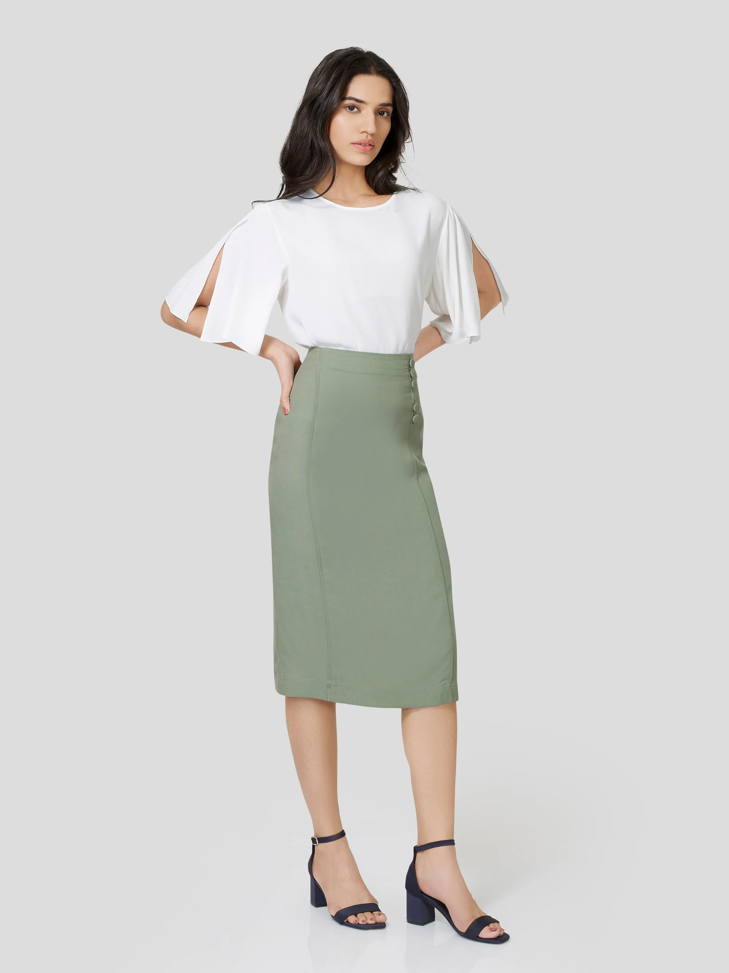 Laurel Lyocell Paneled Skirt