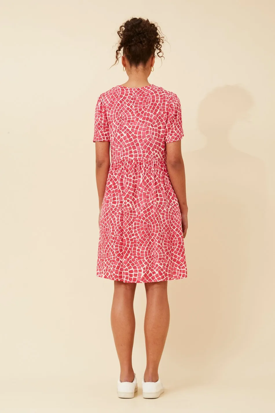 LYRIC ABSTRACT PRINT SHORT DRESS