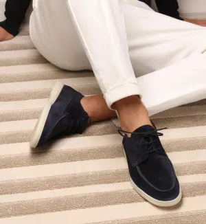 MenLace - Heren Suède Veterschoenen Loafers met Gevoerde Binnenzool en Modern Ontwerp