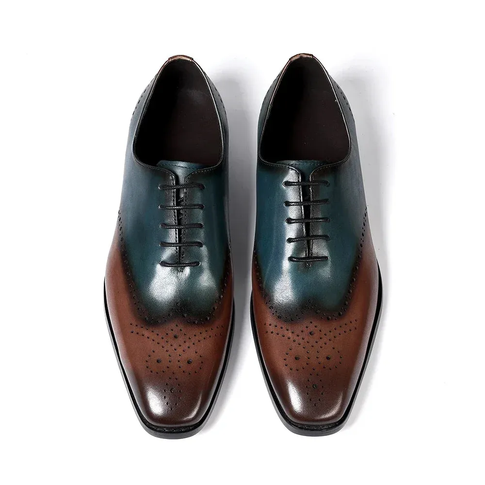 Men's Brogue Handmade Oxford Genuine Leather Dress Shoes