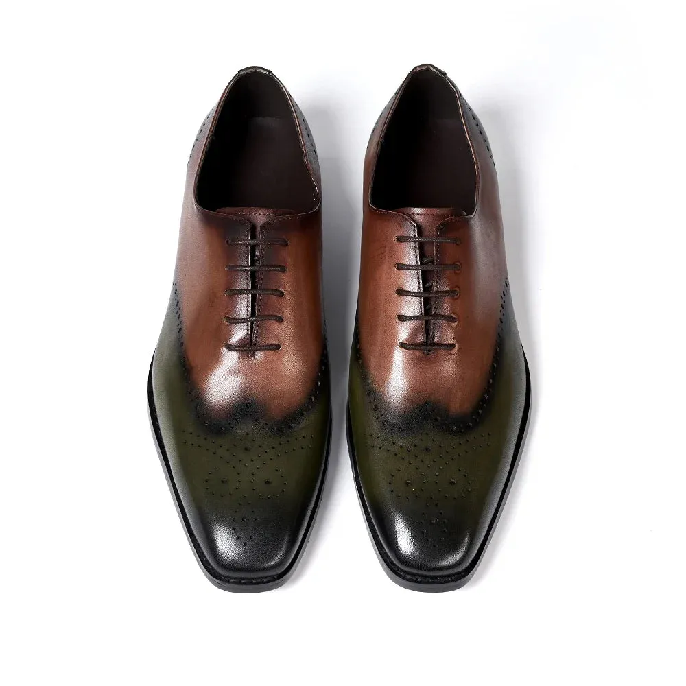 Men's Brogue Handmade Oxford Genuine Leather Dress Shoes