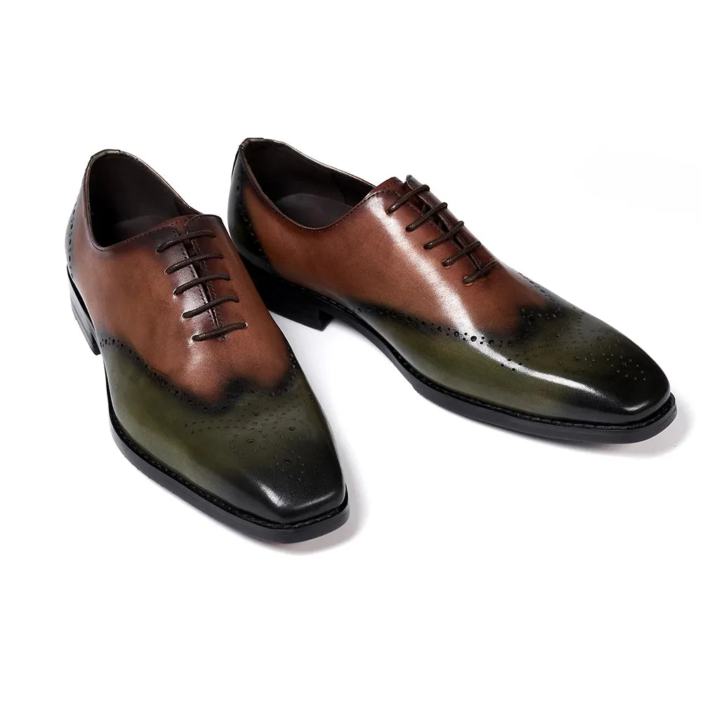 Men's Brogue Handmade Oxford Genuine Leather Dress Shoes