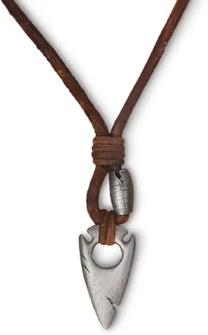 Mens Necklace with Cross/Tooth/Arrowhead/Surfboard/Tusk Pendant SURF-INSPIRED STYLE Leather Cord for Men, Boys Boyfriend Holidays Vacation BEACH Party Tribal Festival Imitation