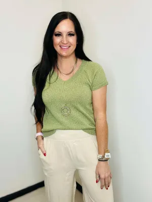 Oakley Olive Short Sleeve Knit Top