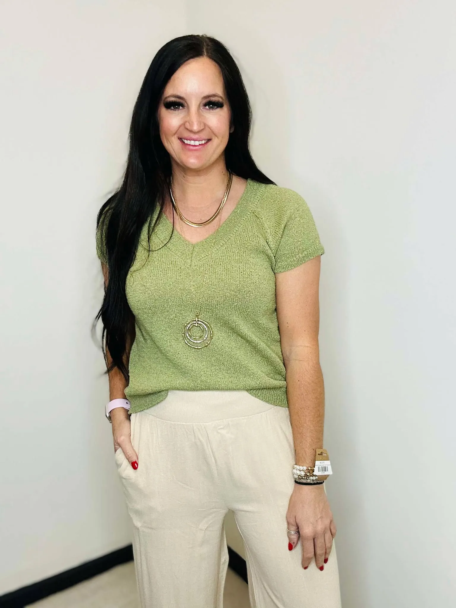 Oakley Olive Short Sleeve Knit Top