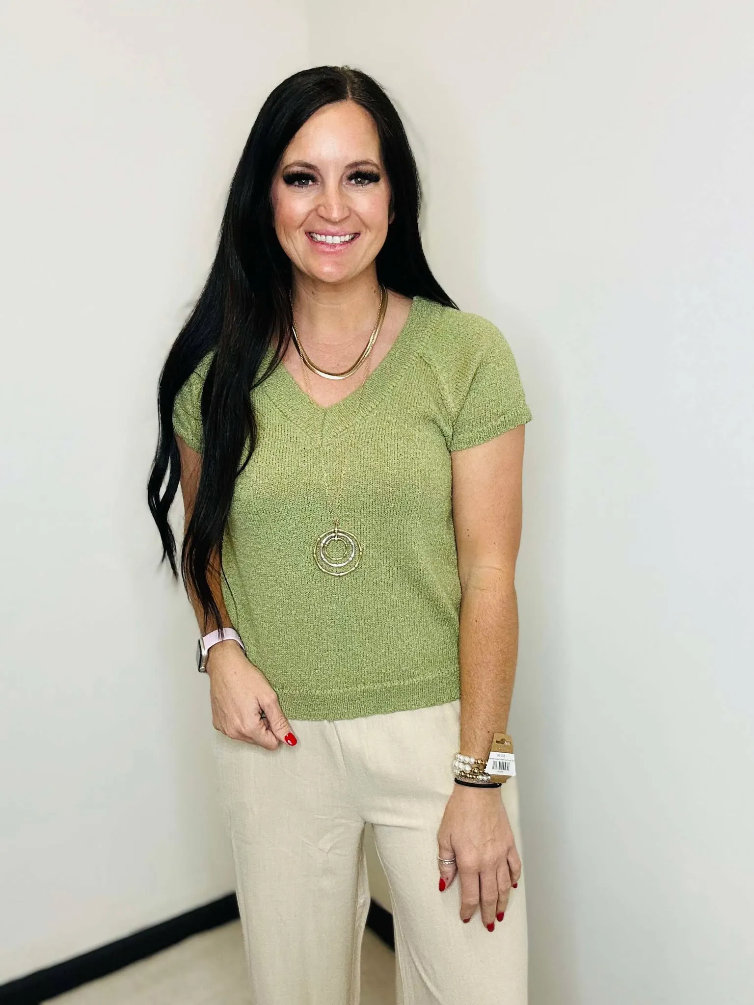 Oakley Olive Short Sleeve Knit Top
