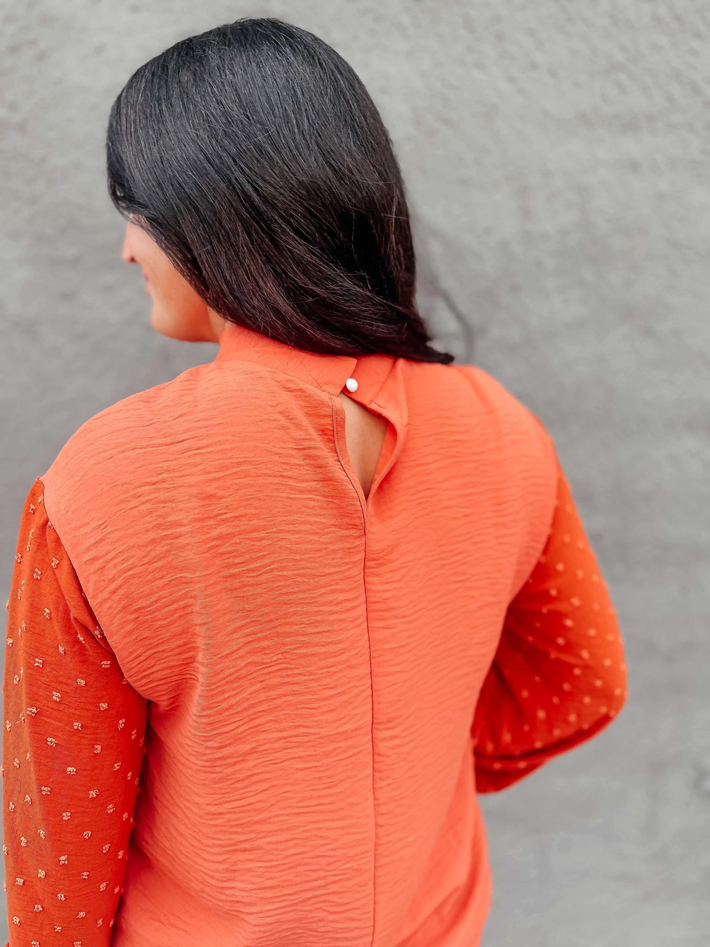 Oliva Orange Long Sleeved Top
