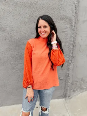 Oliva Orange Long Sleeved Top