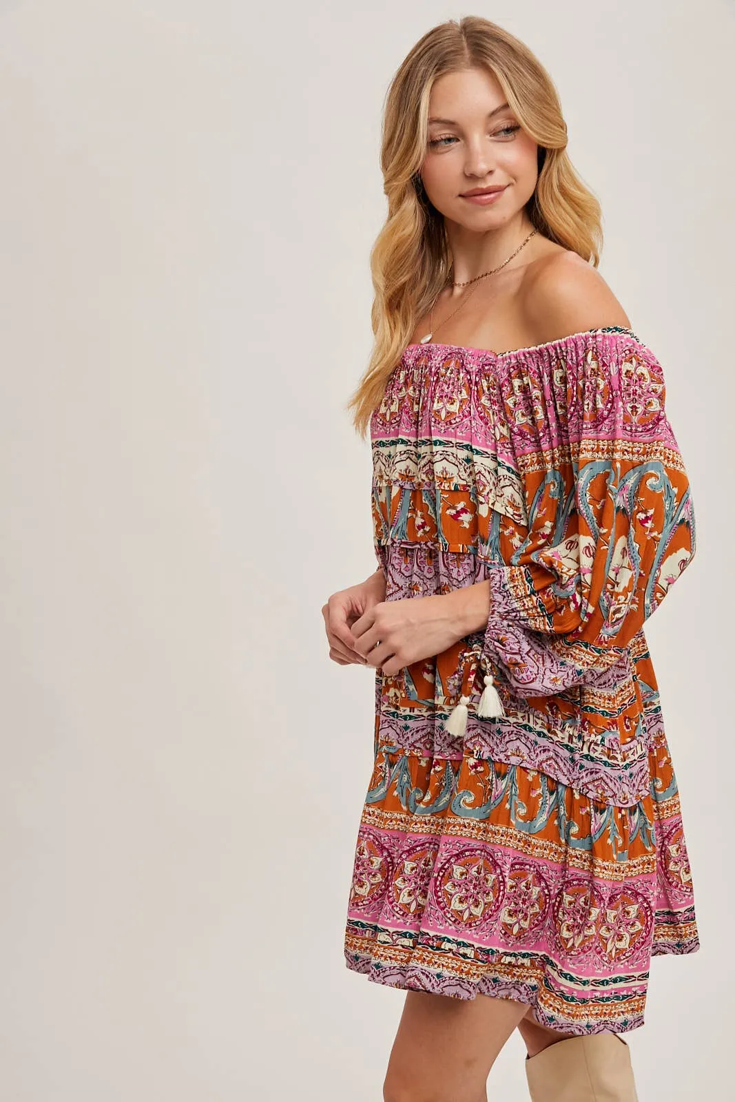 Paisley Print Boho Dress