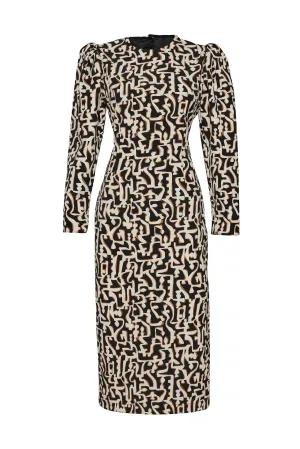 Patterned Dress Black