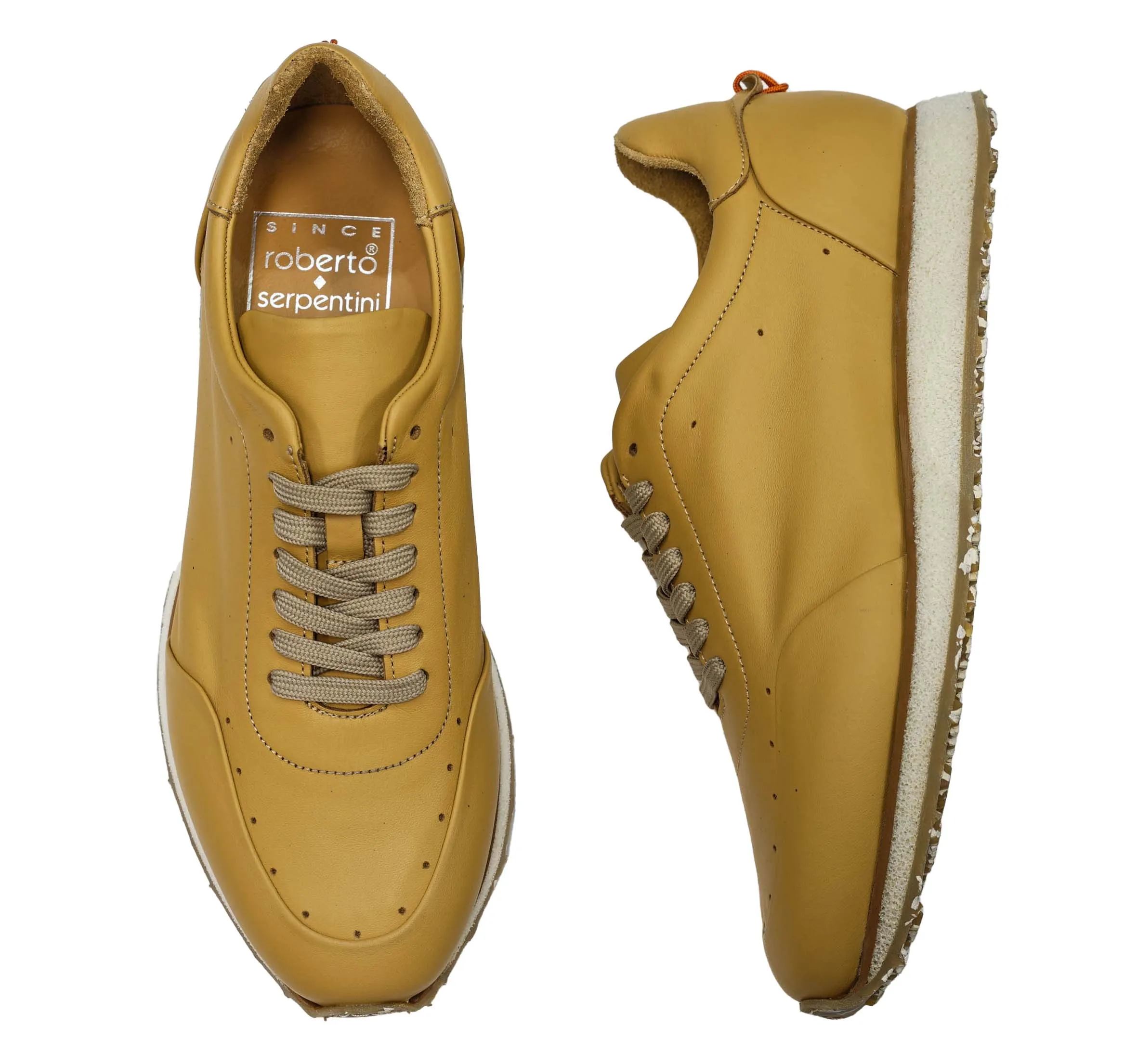 Roberto Serpentini Men's Beige Leather Sneaker MC3924 0% 3off