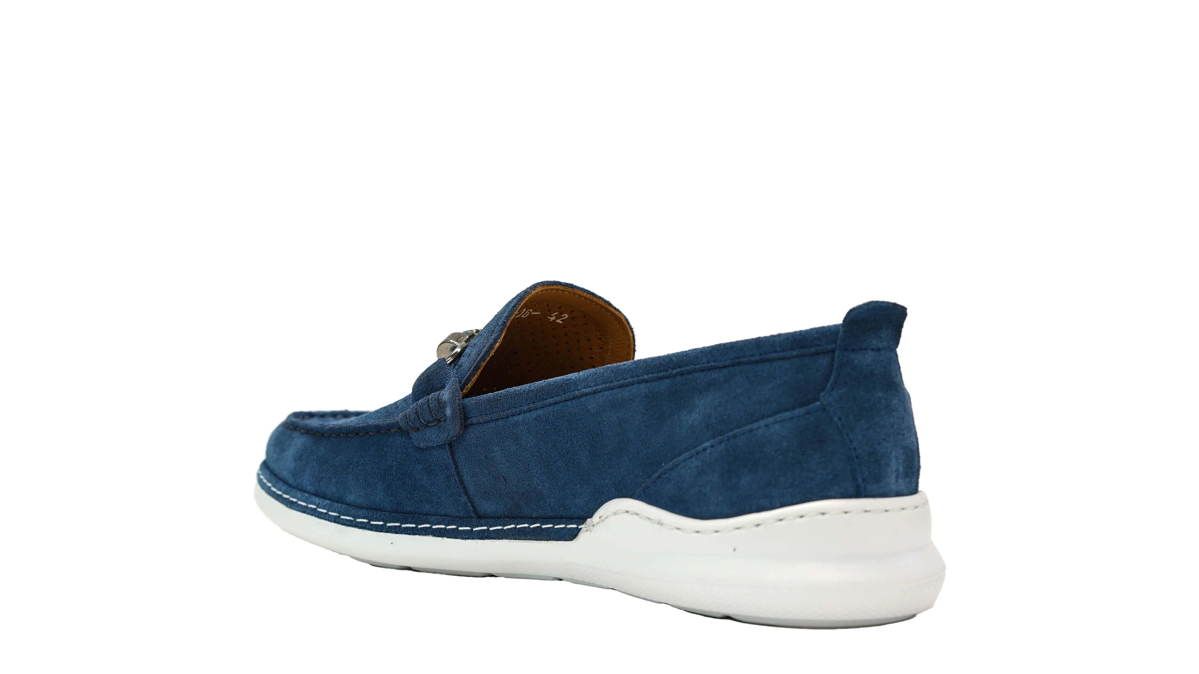Roberto Serpentini Men's Blue Suede Perforated Moccasin 1808 40% off