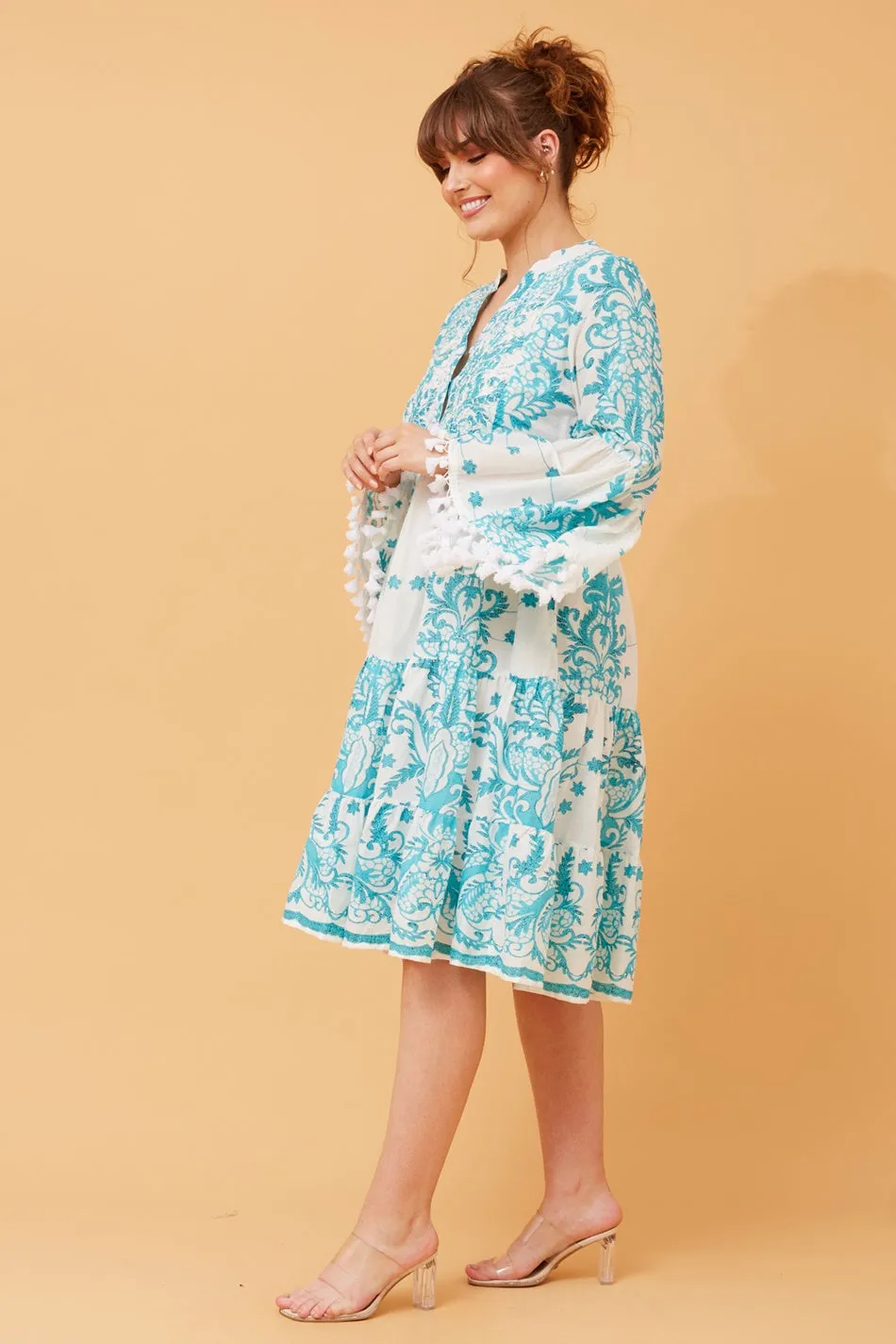 SADIRA POM POM DETAIL DRESS
