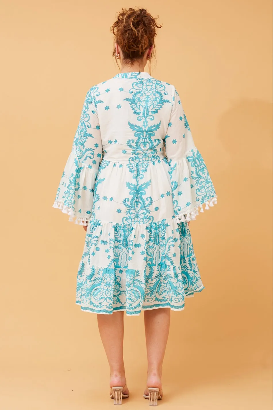 SADIRA POM POM DETAIL DRESS