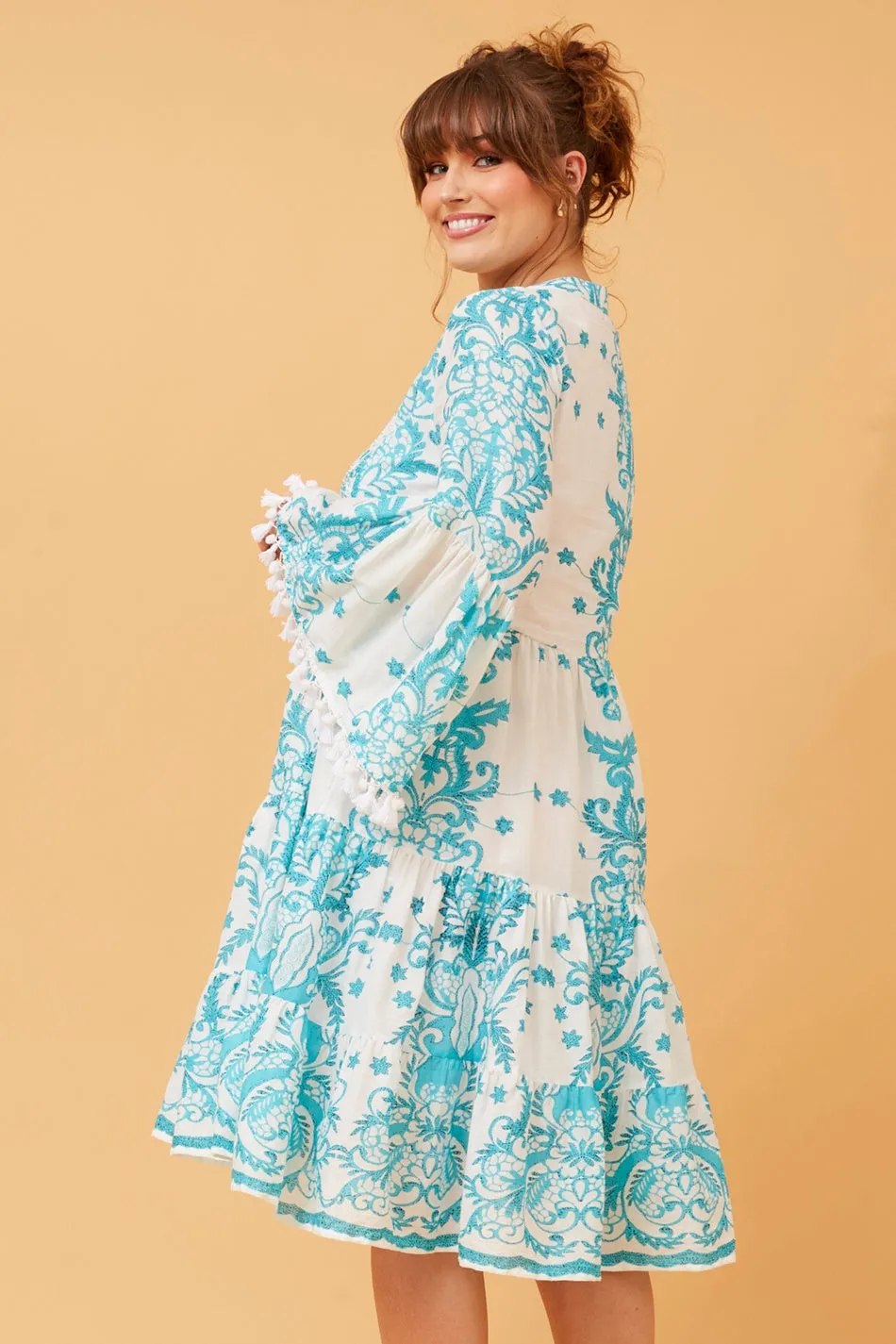SADIRA POM POM DETAIL DRESS