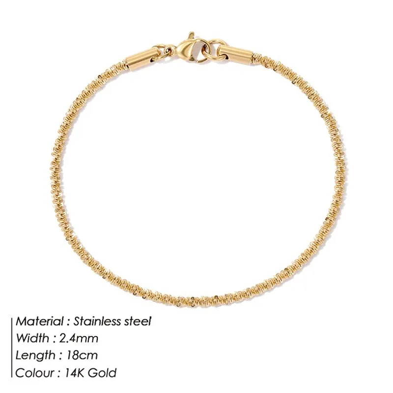Simple Shiny Minimalist Charm Bracelet