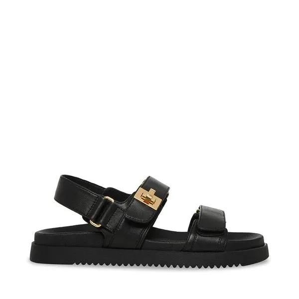 Steve Madden Mona Black Leather Sandal