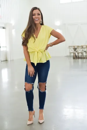 This Means Business Top in Yellow