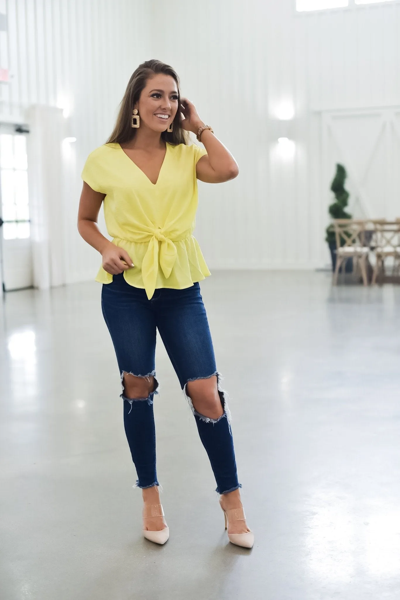 This Means Business Top in Yellow