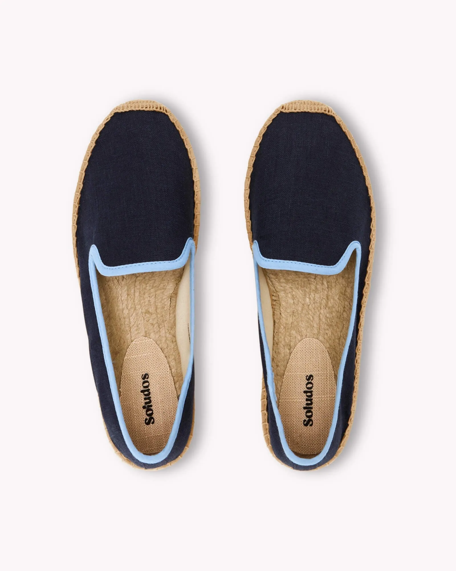 Womens_Espadrilles_The Smoking_Linen Colors_Dark Navy - Light Blue