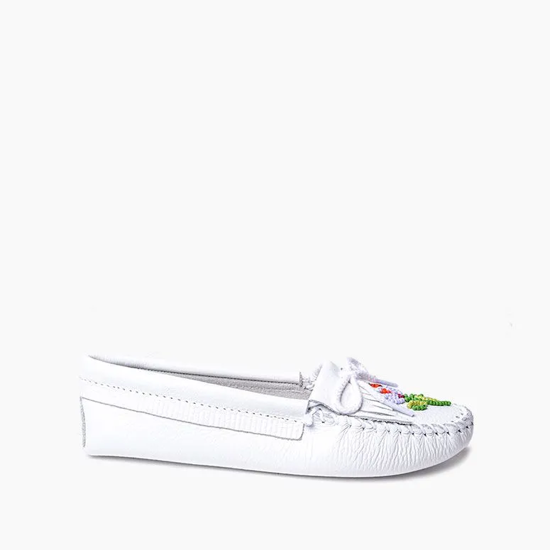 Ziigwan Waabigwan Moccasin in White